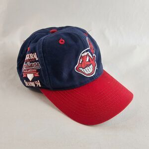 Vintage Cleveland Indians Hat 1994 Inaugural Season Chief Wahoo Snapback Logo 7